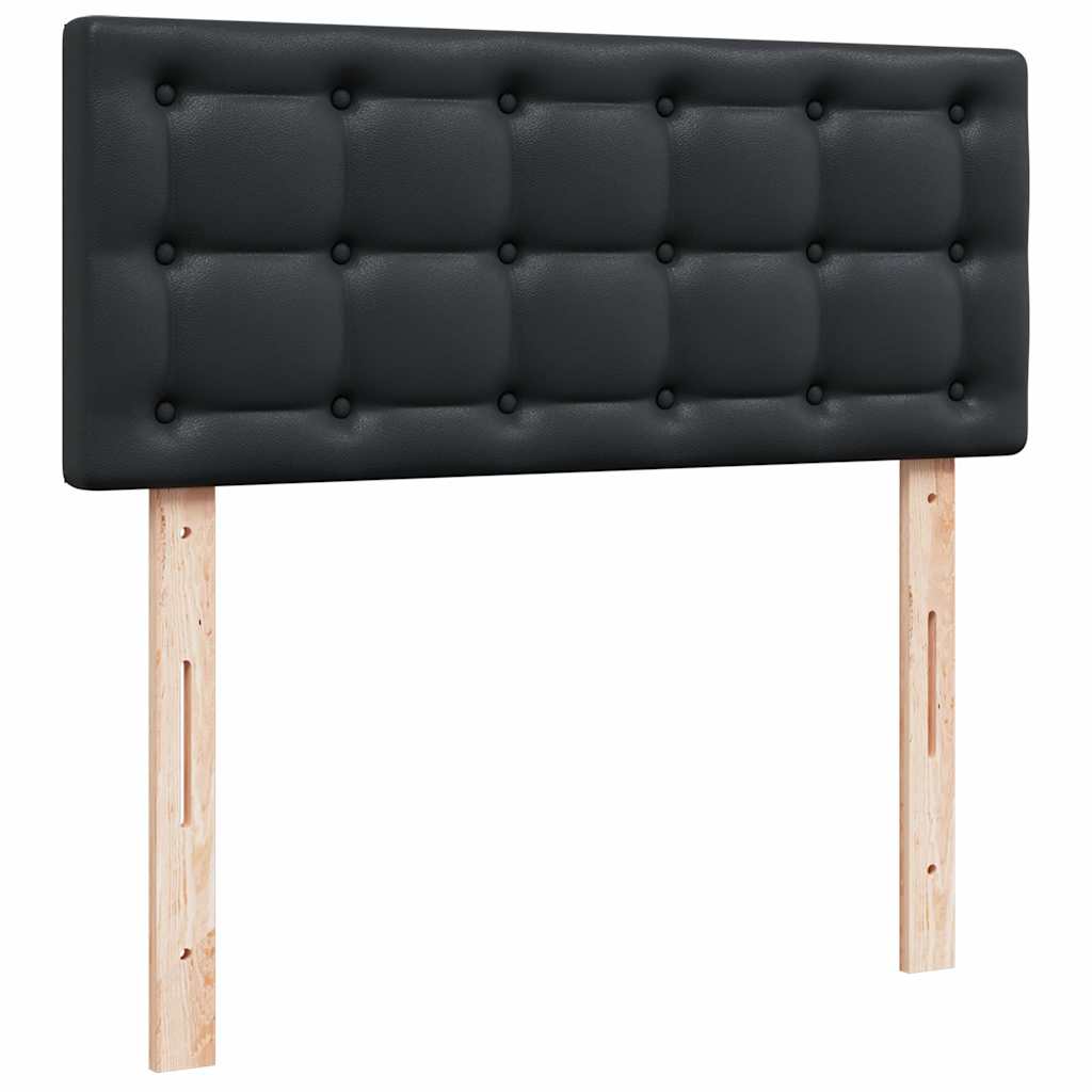 Cadre de lit ottoman avec matelas noir 120x190 cm similicuir