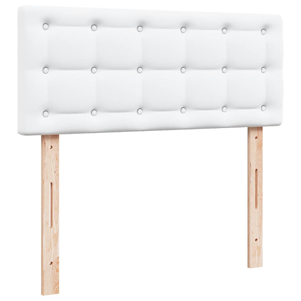 Cadre de lit ottoman avec matelas blanc 120x190 cm similicuir