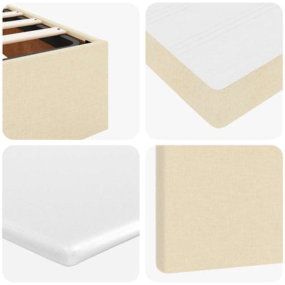 Lit ottoman avec matelas crème 90x200 cm tissu