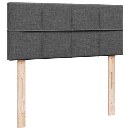 Lit ottoman avec matelas gris foncé 120x190 cm tissu