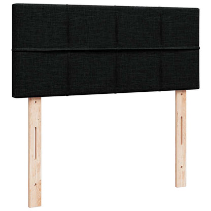 Lit ottoman avec matelas noir 120x190 cm tissu