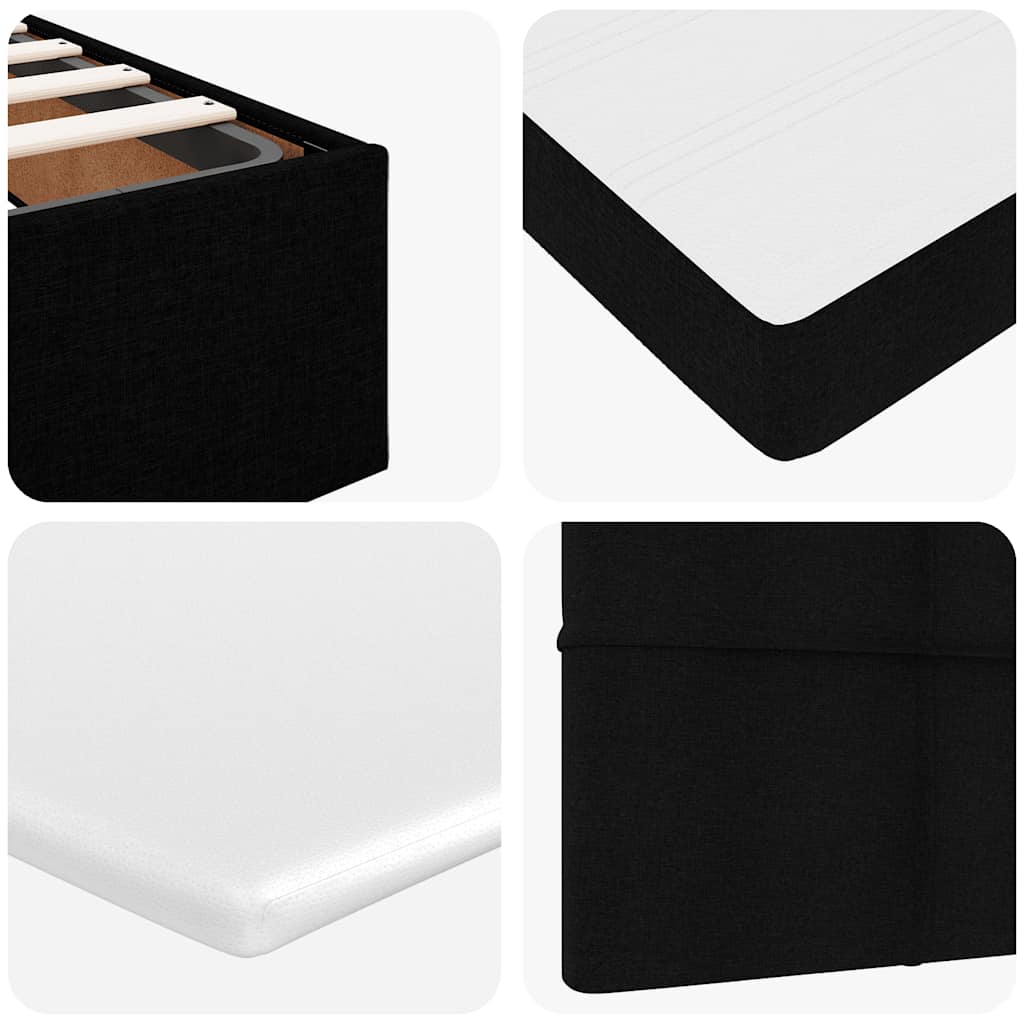 Lit ottoman avec matelas noir 120x190 cm tissu