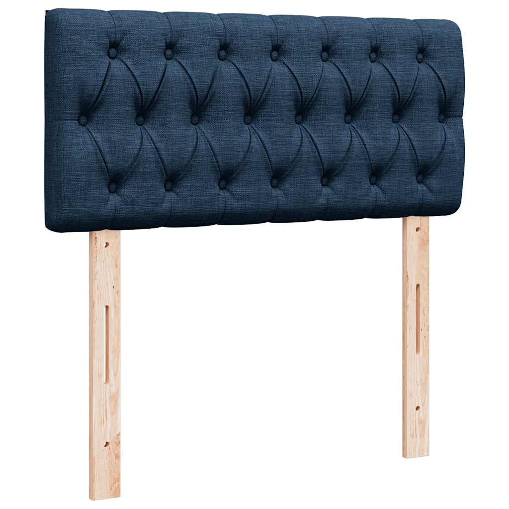 Lit ottoman avec matelas bleu 90x200 cm tissu