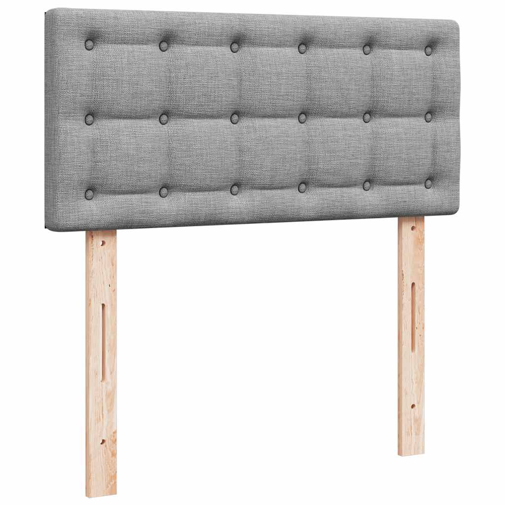 Lit ottoman avec matelas gris clair 90x200 cm tissu