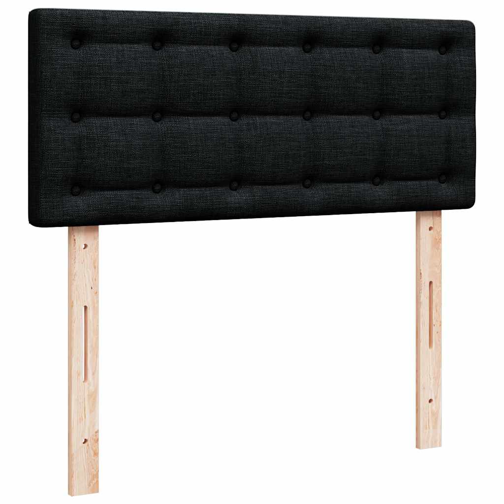 Lit ottoman avec matelas noir 120x190 cm tissu