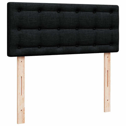 Lit ottoman avec matelas noir 120x190 cm tissu