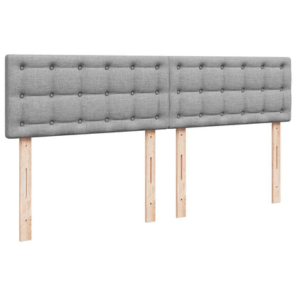 Cadre de lit ottoman et matelas gris clair 180x200 cm tissu