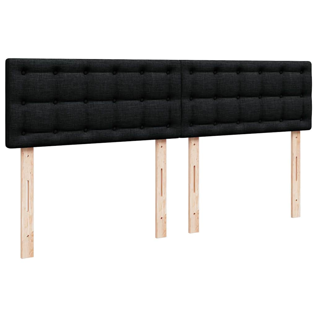 Cadre de lit ottoman avec matelas noir 180x200 cm tissu