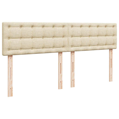 Cadre de lit ottoman avec matelas crème 180x200 cm tissu