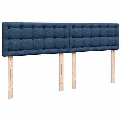 Cadre de lit ottoman avec matelas bleu 180x200 cm tissu