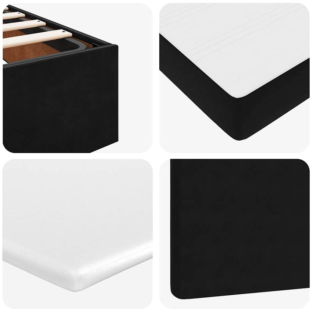 Lit ottoman avec matelas noir 120x190 cm velours