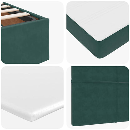 Lit ottoman avec matelas vert foncé 120x190 cm velours