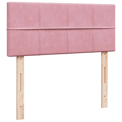 Lit ottoman avec matelas rose 120x190 cm velours