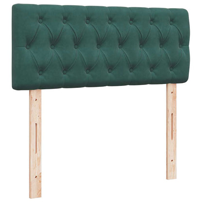 Lit ottoman avec matelas vert foncé 120x190 cm velours