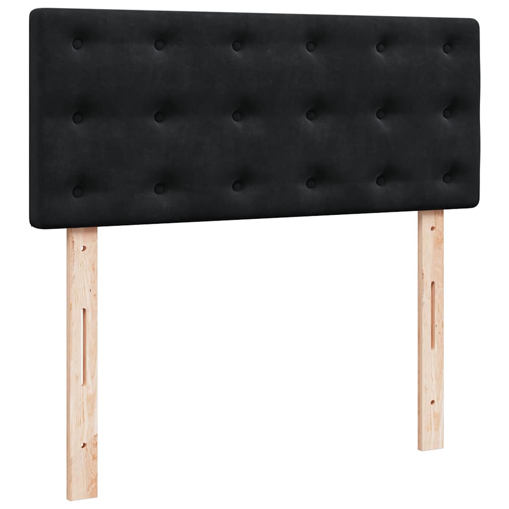 Lit ottoman avec matelas noir 120x190 cm velours