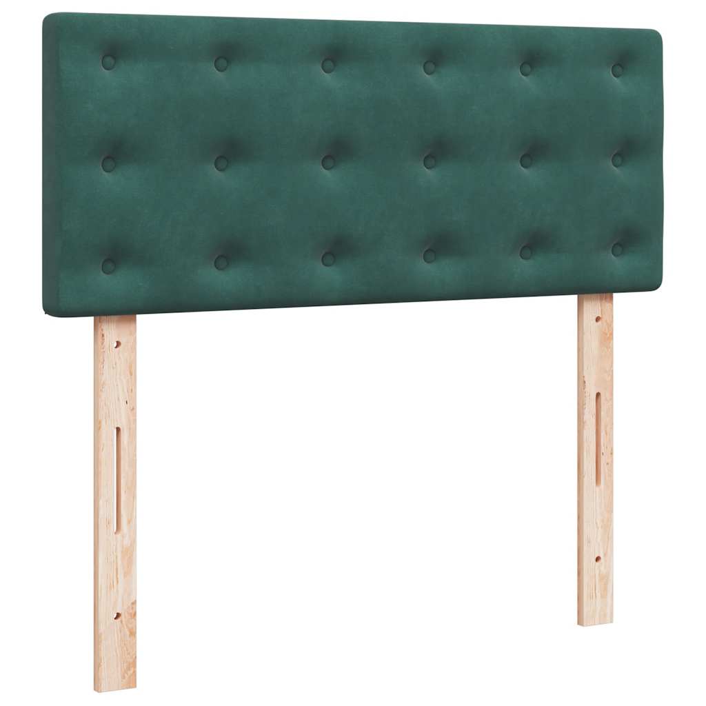 Lit ottoman avec matelas vert foncé 120x190 cm velours