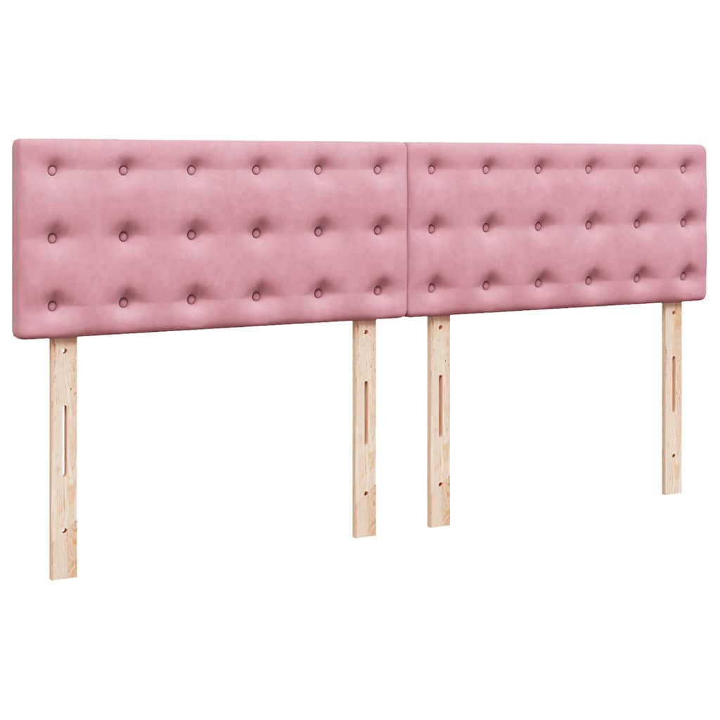 Cadre de lit ottoman avec matelas rose 180x200 cm velours