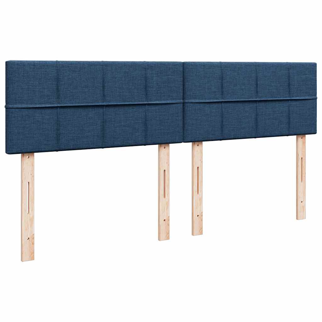 Cadre de lit ottoman avec matelas bleu 180x200 cm tissu