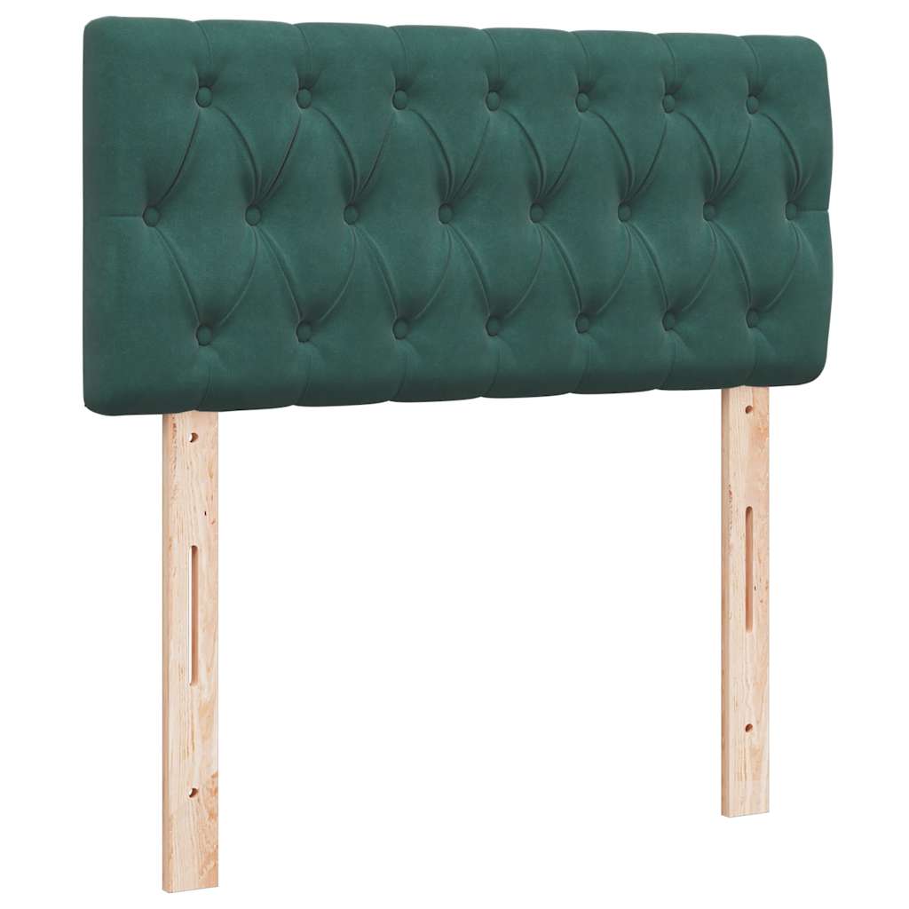 Cadre de lit ottoman avec matelas vert foncé 180x200cm velours