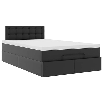 Lit ottoman avec matelas & LED noir 120x190cm similicuir