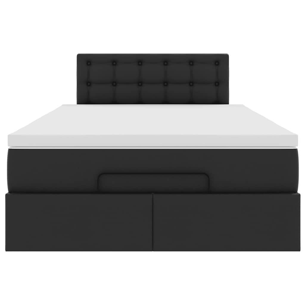 Lit ottoman avec matelas & LED noir 120x190cm similicuir