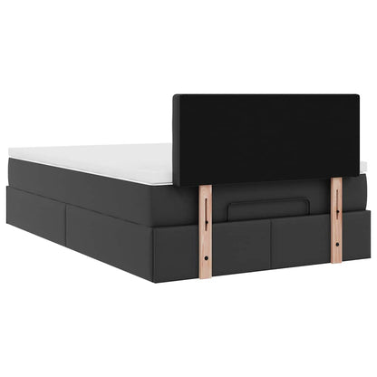 Lit ottoman avec matelas & LED noir 120x190cm similicuir