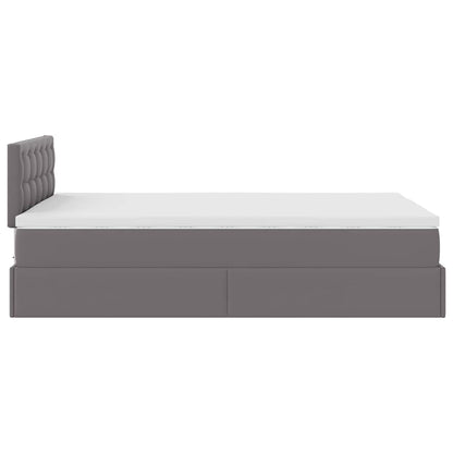 Lit ottoman avec matelas & LED gris 120x190cm similicuir