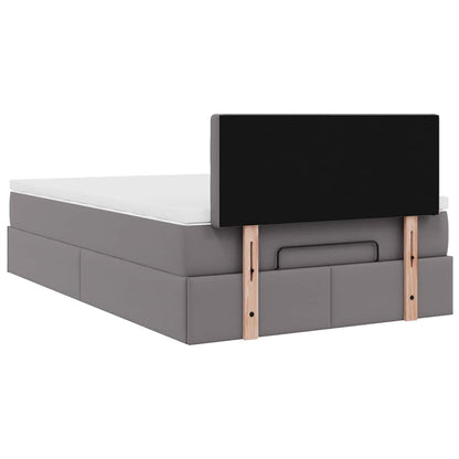 Lit ottoman avec matelas & LED gris 120x190cm similicuir