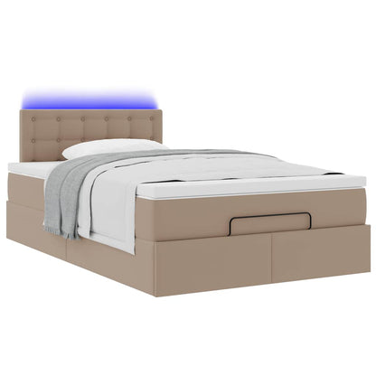 Lit ottoman avec matelas & LED cappuccino 120x190cm similicuir