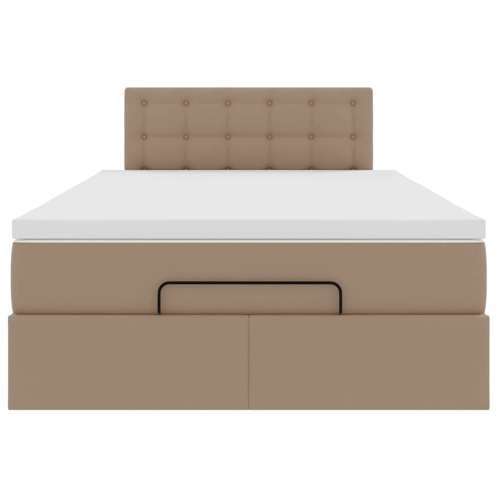 Lit ottoman avec matelas & LED cappuccino 120x190cm similicuir