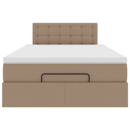 Lit ottoman avec matelas & LED cappuccino 120x190cm similicuir