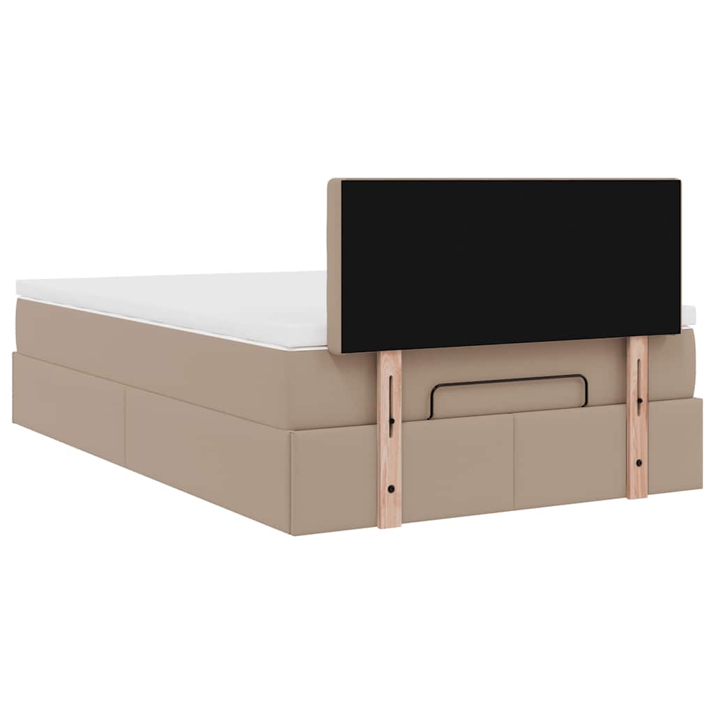 Lit ottoman avec matelas & LED cappuccino 120x190cm similicuir