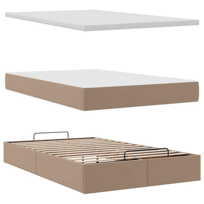 Lit ottoman avec matelas & LED cappuccino 120x190cm similicuir