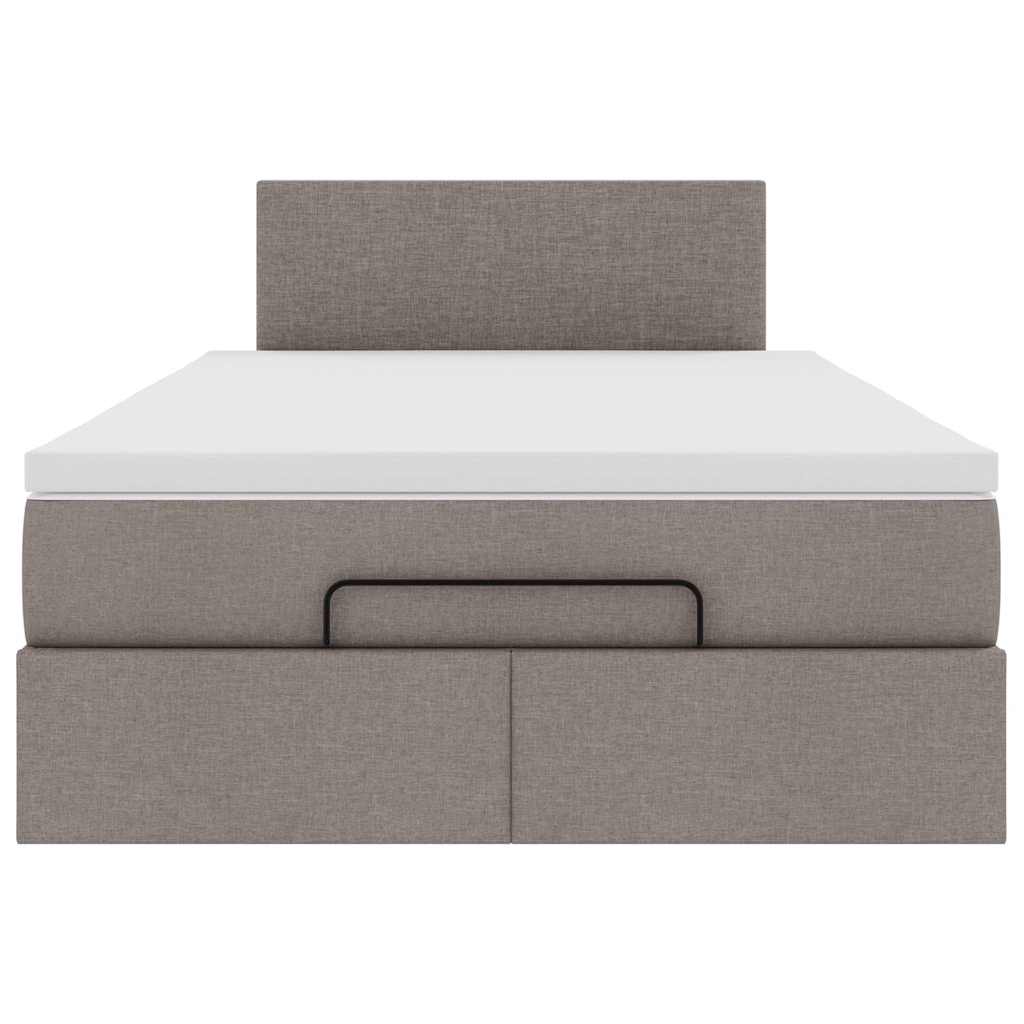 Lit ottoman avec matelas et LED Taupe 120x190 cm tissu