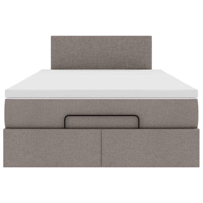 Lit ottoman avec matelas et LED Taupe 120x190 cm tissu