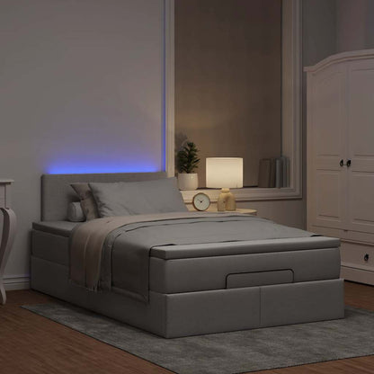 Lit ottoman avec matelas et LED Taupe 120x190 cm tissu