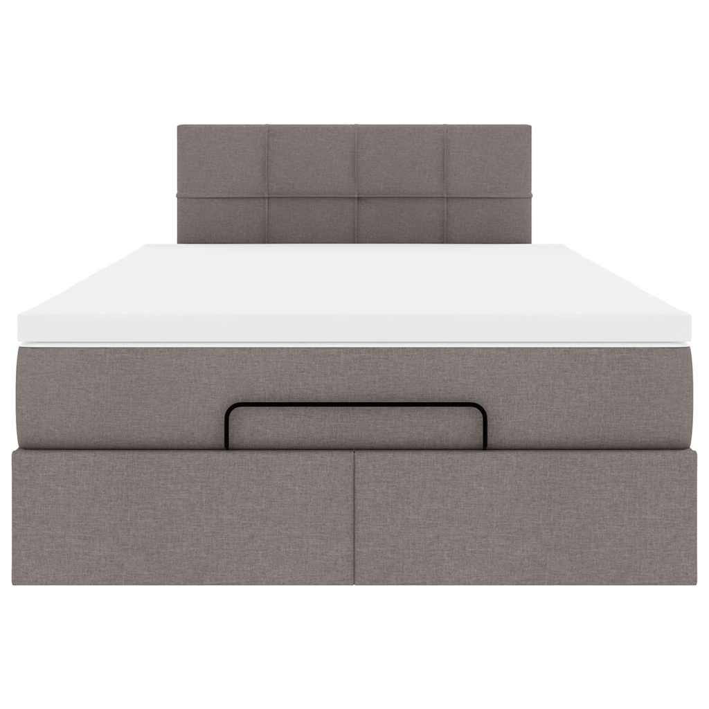 Lit ottoman avec matelas et LED Taupe 120x190 cm tissu