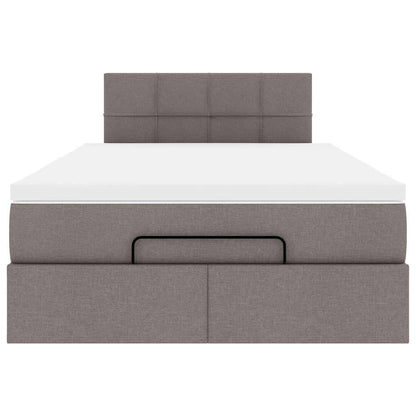 Lit ottoman avec matelas et LED Taupe 120x190 cm tissu