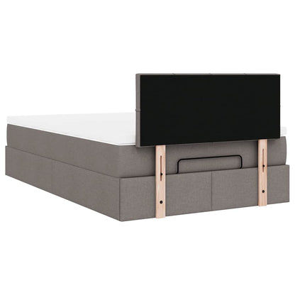 Lit ottoman avec matelas et LED Taupe 120x190 cm tissu