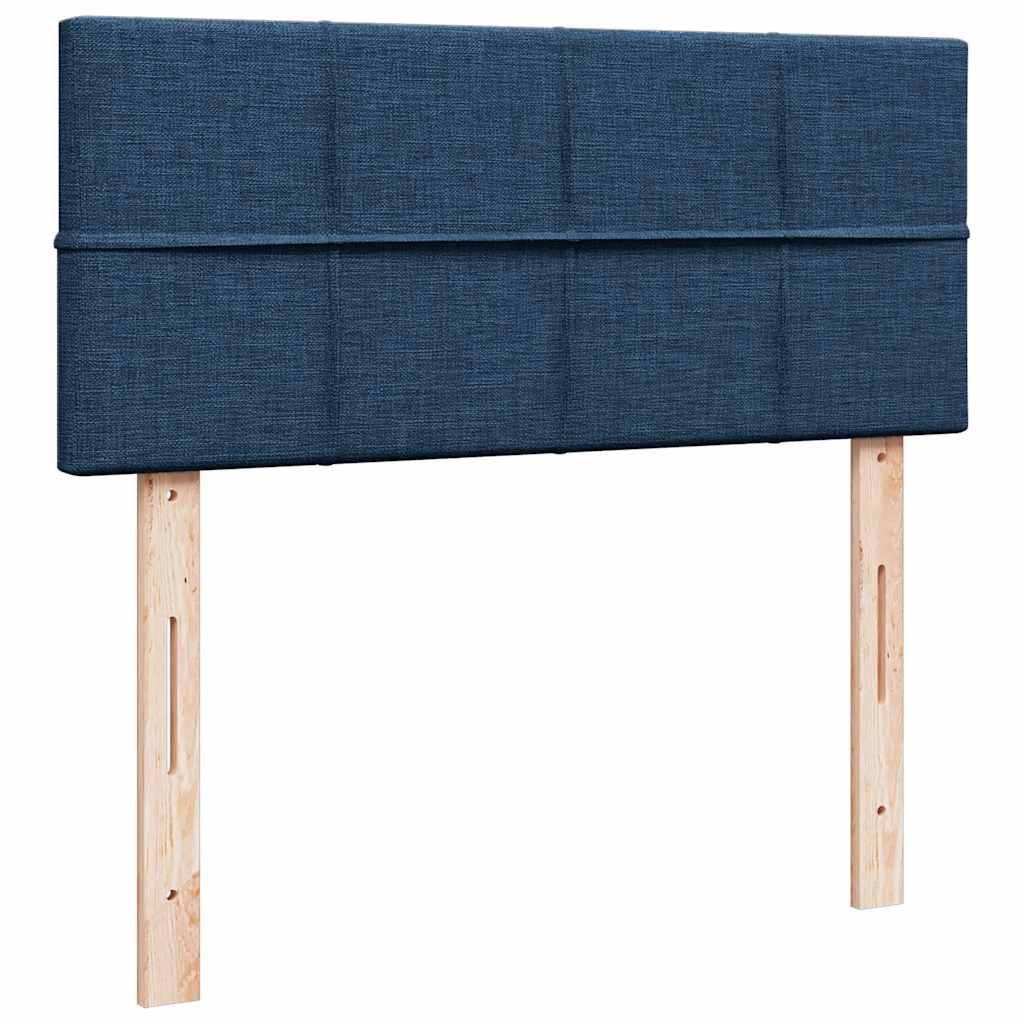 Lit ottoman avec matelas et LED bleu 120x190 cm tissu