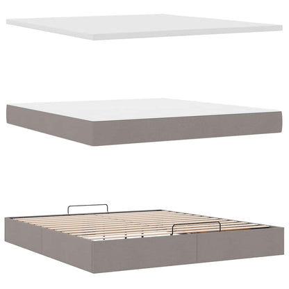 Lit ottoman avec matelas et LED Taupe 180x200cm tissu