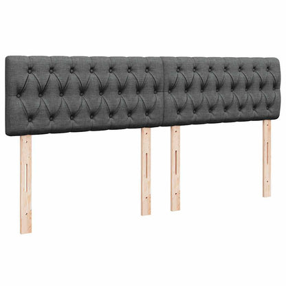 Lit ottoman avec matelas et LED Gris foncé 180x200 cm tissu