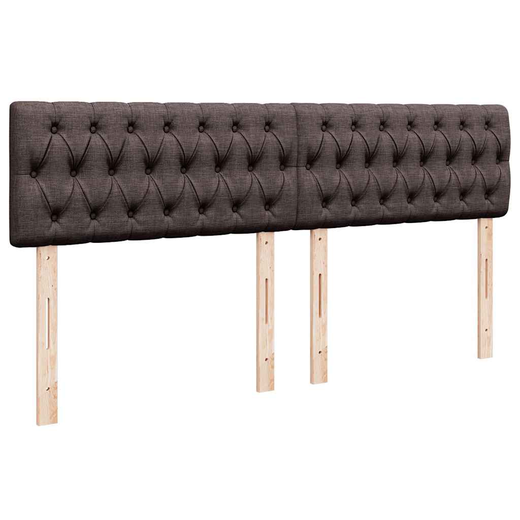 Lit ottoman avec matelas et LED Marron foncé 180x200 cm tissu