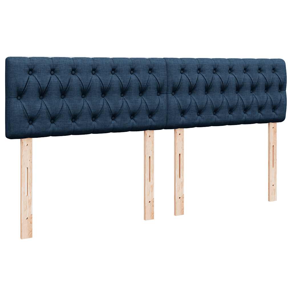 Cadre de lit ottoman avec matelas bleu 180x200 cm tissu