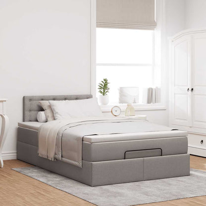 Lit ottoman avec matelas et LED Taupe 120x190 cm tissu