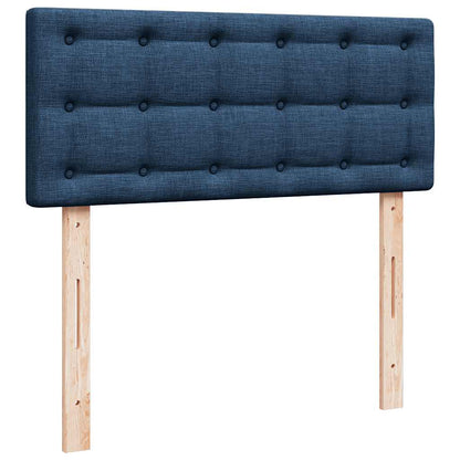 Cadre de lit ottoman avec matelas bleu 120x190 cm tissu