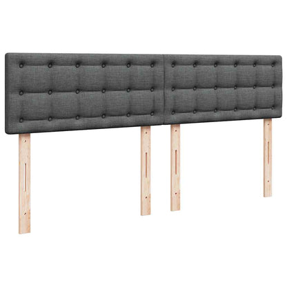 Lit ottoman avec matelas et LED Gris foncé 180x200 cm tissu