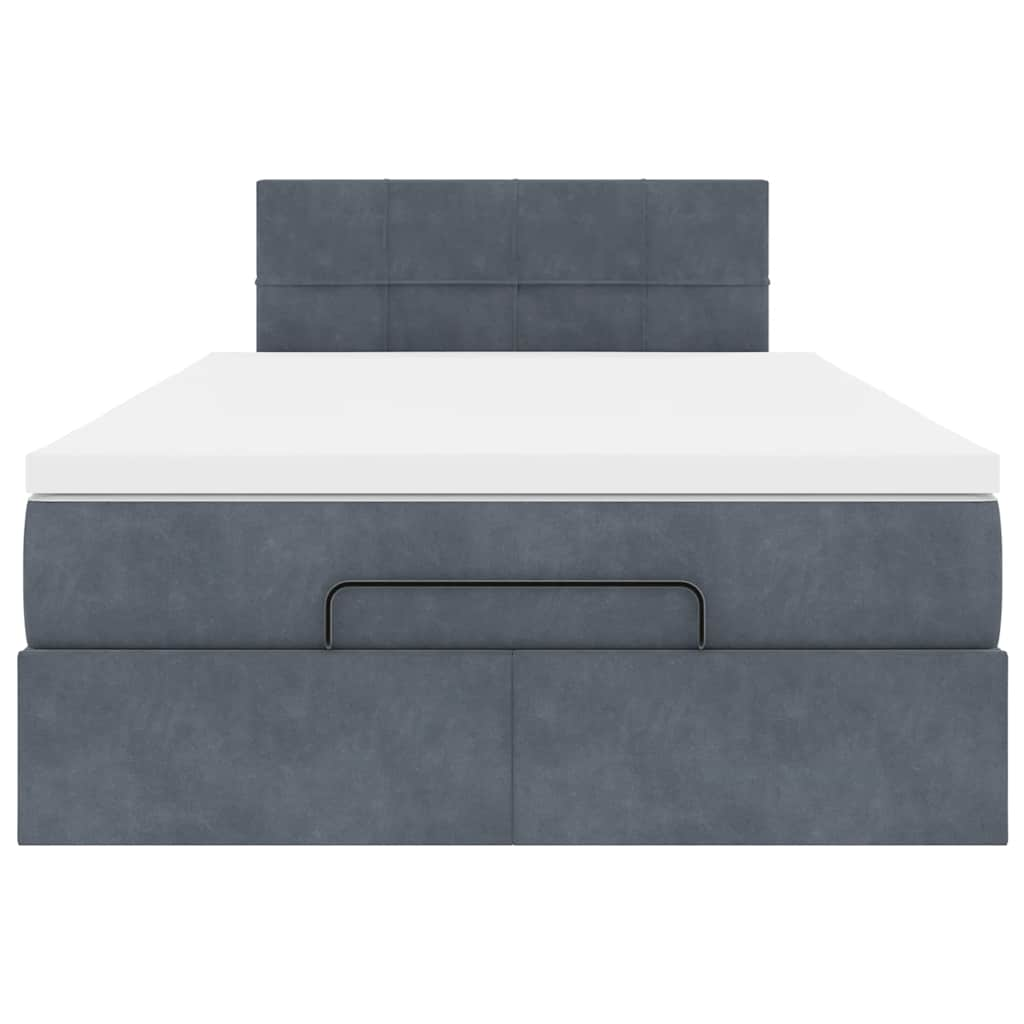 Lit ottoman avec matelas et LED gris foncé 90x200cm