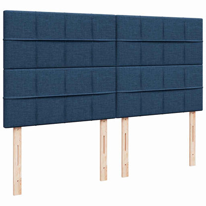 Cadre de lit ottoman avec matelas bleu 180x200 cm tissu