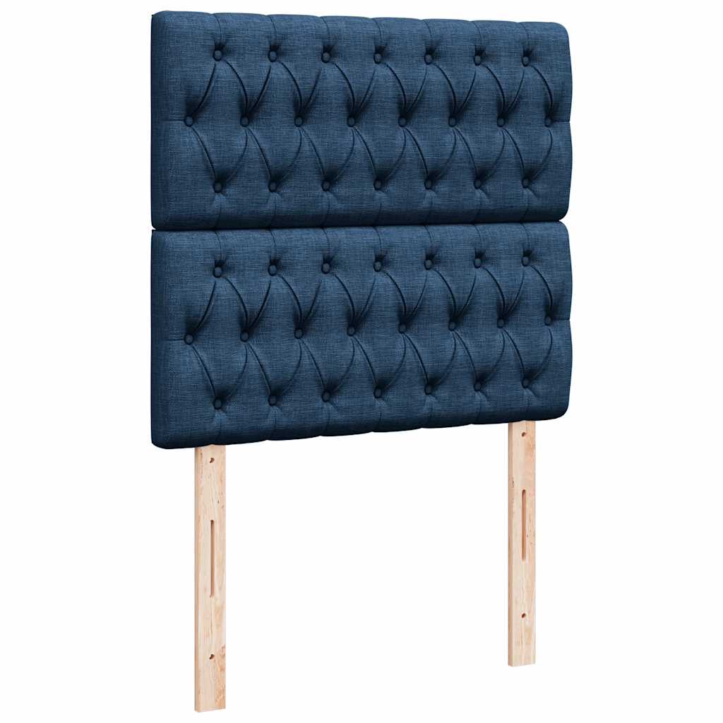 Lit ottoman avec matelas bleu 90x200 cm tissu